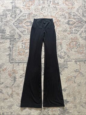 Aritzia TNA Black High-Rise Foldover Flare Leggings